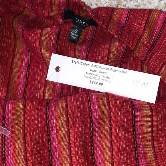 Anthropologie Drew red magenta striped jumpsuit - Picture 5 of 10